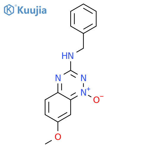 1,2,4-Benzotriazin-3-amine, 7-methoxy-N-(phenylmethyl)-, 1-oxide structure