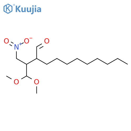 Undecanal, 2-[(1R)-2,2-dimethoxy-1-(nitromethyl)ethyl]-, (2R)- structure