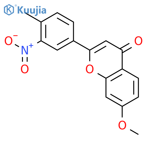 4H-1-Benzopyran-4-one, 7-methoxy-2-(4-methyl-3-nitrophenyl)- structure