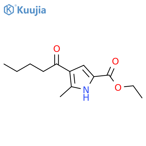 1H-Pyrrole-2-carboxylic acid, 5-methyl-4-(1-oxopentyl)-, ethyl ester structure