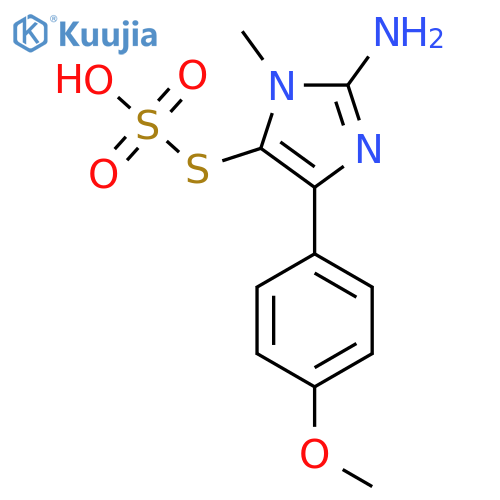 S-(2-Amino-4-(4-methoxyphenyl)-1-methyl-1H-imidazol-5-yl) O-hydrogen sulfothioate structure