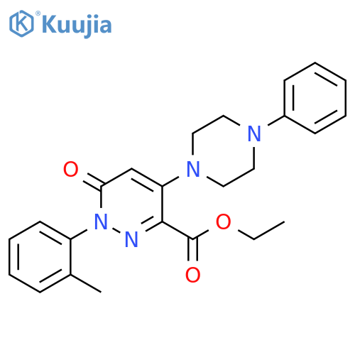 ethyl 1-(2-methylphenyl)-6-oxo-4-(4-phenylpiperazin-1-yl)-1,6-dihydropyridazine-3-carboxylate structure