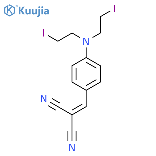 {4-[bis(2-iodoethyl)amino]benzylidene}propanedinitrile structure