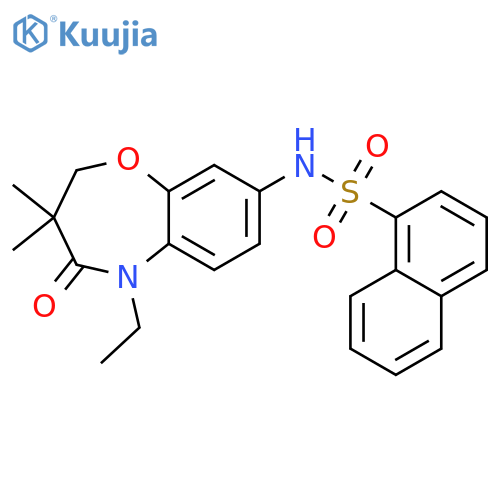 N-(5-ethyl-3,3-dimethyl-4-oxo-2,3,4,5-tetrahydro-1,5-benzoxazepin-8-yl)naphthalene-1-sulfonamide structure