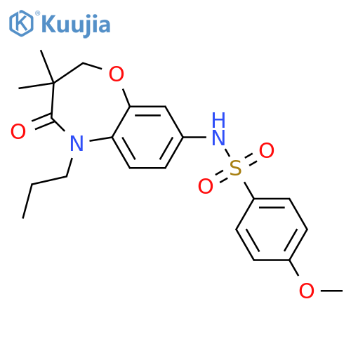N-(3,3-dimethyl-4-oxo-5-propyl-2,3,4,5-tetrahydro-1,5-benzoxazepin-8-yl)-4-methoxybenzene-1-sulfonamide structure