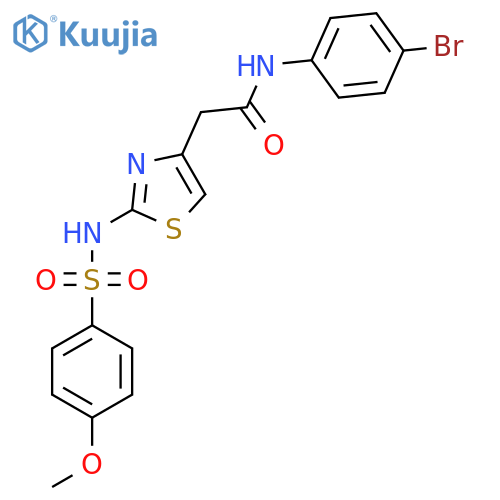 N-(4-bromophenyl)-2-2-(4-methoxybenzenesulfonamido)-1,3-thiazol-4-ylacetamide structure