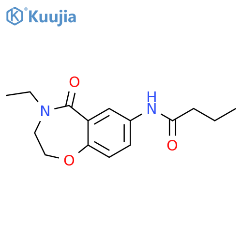 N-(4-ethyl-5-oxo-2,3,4,5-tetrahydro-1,4-benzoxazepin-7-yl)butanamide structure