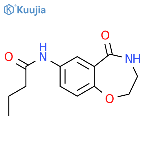 N-(5-oxo-2,3,4,5-tetrahydro-1,4-benzoxazepin-7-yl)butanamide structure