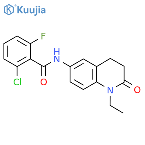 2-chloro-N-(1-ethyl-2-oxo-1,2,3,4-tetrahydroquinolin-6-yl)-6-fluorobenzamide structure