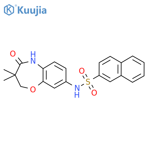 N-(3,3-dimethyl-4-oxo-2,3,4,5-tetrahydro-1,5-benzoxazepin-8-yl)naphthalene-2-sulfonamide structure