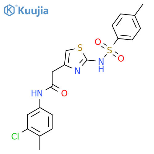 N-(3-chloro-4-methylphenyl)-2-2-(4-methylbenzenesulfonamido)-1,3-thiazol-4-ylacetamide structure