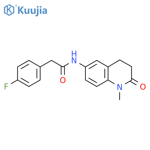 2-(4-fluorophenyl)-N-(1-methyl-2-oxo-1,2,3,4-tetrahydroquinolin-6-yl)acetamide structure