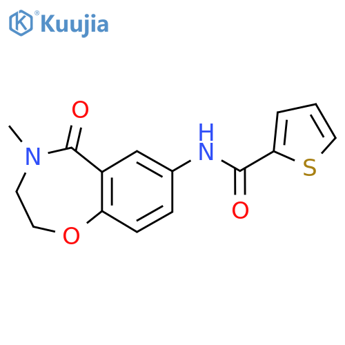 N-(4-methyl-5-oxo-2,3,4,5-tetrahydro-1,4-benzoxazepin-7-yl)thiophene-2-carboxamide structure