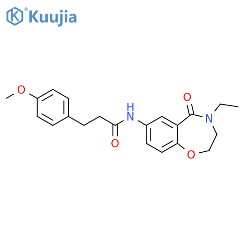 N-(4-ethyl-5-oxo-2,3,4,5-tetrahydro-1,4-benzoxazepin-7-yl)-3-(4-methoxyphenyl)propanamide structure