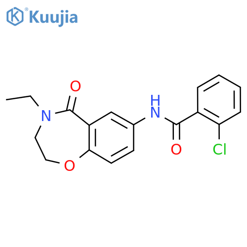 2-chloro-N-(4-ethyl-5-oxo-2,3,4,5-tetrahydro-1,4-benzoxazepin-7-yl)benzamide structure
