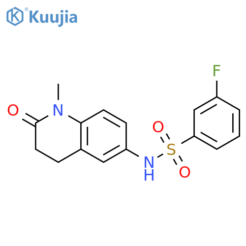 3-fluoro-N-(1-methyl-2-oxo-1,2,3,4-tetrahydroquinolin-6-yl)benzene-1-sulfonamide structure