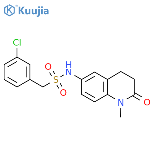 1-(3-chlorophenyl)-N-(1-methyl-2-oxo-1,2,3,4-tetrahydroquinolin-6-yl)methanesulfonamide structure