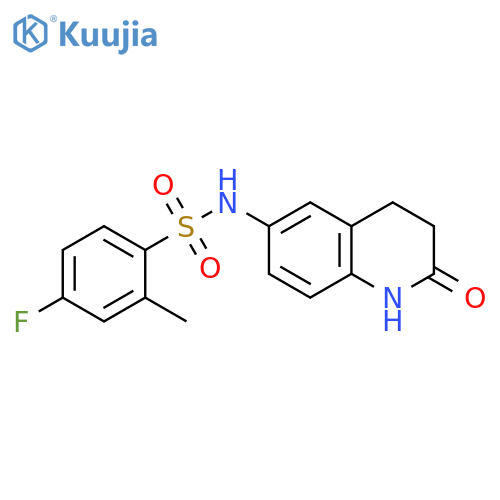 4-fluoro-2-methyl-N-(2-oxo-1,2,3,4-tetrahydroquinolin-6-yl)benzene-1-sulfonamide structure