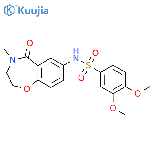 3,4-dimethoxy-N-(4-methyl-5-oxo-2,3,4,5-tetrahydro-1,4-benzoxazepin-7-yl)benzene-1-sulfonamide structure