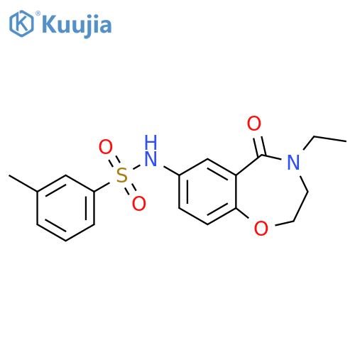 N-(4-ethyl-5-oxo-2,3,4,5-tetrahydro-1,4-benzoxazepin-7-yl)-3-methylbenzene-1-sulfonamide structure