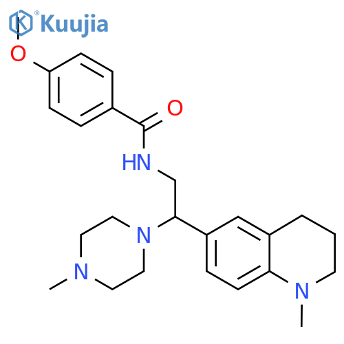 4-methoxy-N-2-(1-methyl-1,2,3,4-tetrahydroquinolin-6-yl)-2-(4-methylpiperazin-1-yl)ethylbenzamide structure