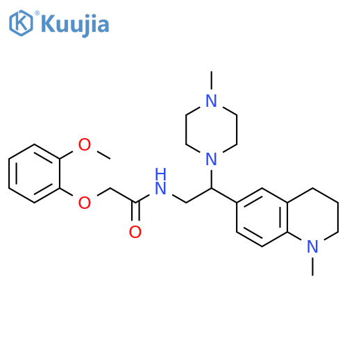 2-(2-methoxyphenoxy)-N-2-(1-methyl-1,2,3,4-tetrahydroquinolin-6-yl)-2-(4-methylpiperazin-1-yl)ethylacetamide structure