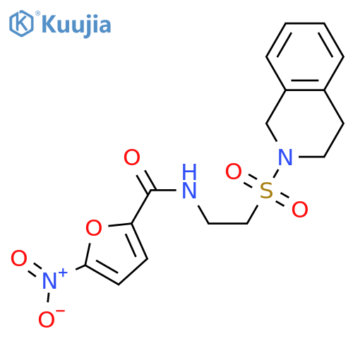 5-nitro-N-2-(1,2,3,4-tetrahydroisoquinoline-2-sulfonyl)ethylfuran-2-carboxamide structure