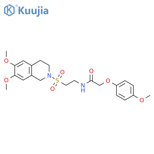 N-{2-(6,7-dimethoxy-1,2,3,4-tetrahydroisoquinolin-2-yl)sulfonylethyl}-2-(4-methoxyphenoxy)acetamide structure