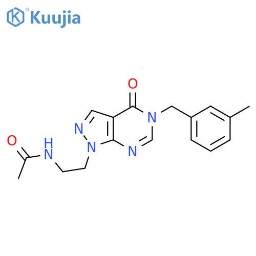 N-(2-{5-(3-methylphenyl)methyl-4-oxo-1H,4H,5H-pyrazolo3,4-dpyrimidin-1-yl}ethyl)acetamide structure