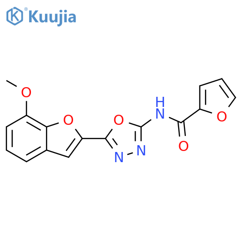 N-5-(7-methoxy-1-benzofuran-2-yl)-1,3,4-oxadiazol-2-ylfuran-2-carboxamide structure