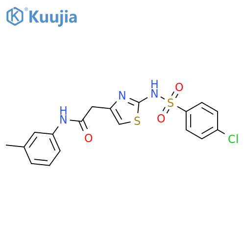 2-2-(4-chlorobenzenesulfonamido)-1,3-thiazol-4-yl-N-(3-methylphenyl)acetamide structure