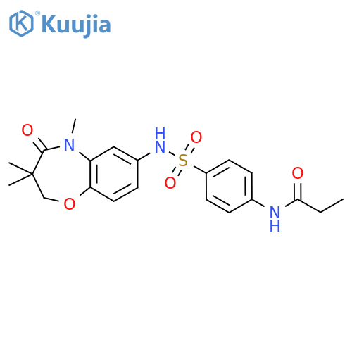 N-{4-(3,3,5-trimethyl-4-oxo-2,3,4,5-tetrahydro-1,5-benzoxazepin-7-yl)sulfamoylphenyl}propanamide structure