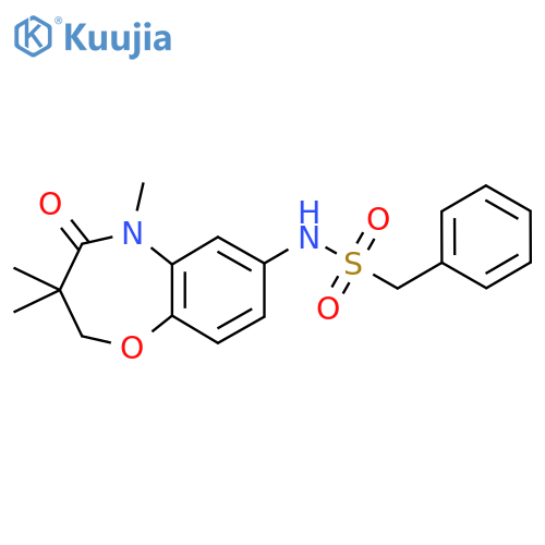 1-phenyl-N-(3,3,5-trimethyl-4-oxo-2,3,4,5-tetrahydro-1,5-benzoxazepin-7-yl)methanesulfonamide structure