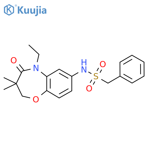 N-(5-ethyl-3,3-dimethyl-4-oxo-2,3,4,5-tetrahydro-1,5-benzoxazepin-7-yl)-1-phenylmethanesulfonamide structure