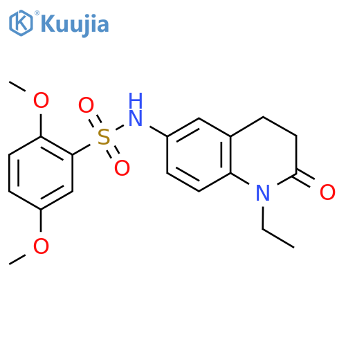 N-(1-ethyl-2-oxo-1,2,3,4-tetrahydroquinolin-6-yl)-2,5-dimethoxybenzene-1-sulfonamide structure