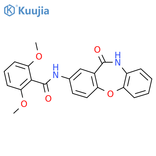 2,6-dimethoxy-N-{10-oxo-2-oxa-9-azatricyclo9.4.0.0^{3,8}pentadeca-1(11),3(8),4,6,12,14-hexaen-13-yl}benzamide structure