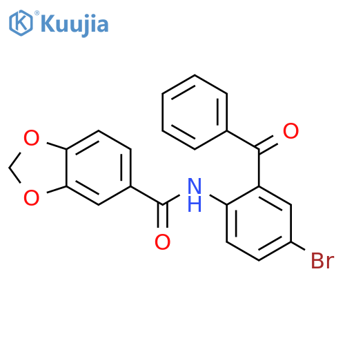 N-(2-benzoyl-4-bromophenyl)-2H-1,3-benzodioxole-5-carboxamide structure