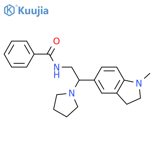 N-2-(1-methyl-2,3-dihydro-1H-indol-5-yl)-2-(pyrrolidin-1-yl)ethylbenzamide structure