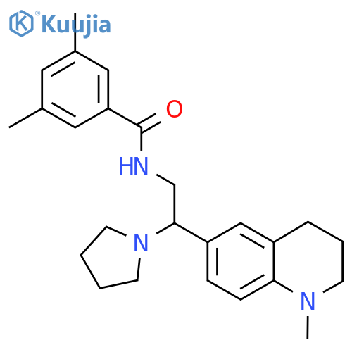 3,5-dimethyl-N-2-(1-methyl-1,2,3,4-tetrahydroquinolin-6-yl)-2-(pyrrolidin-1-yl)ethylbenzamide structure