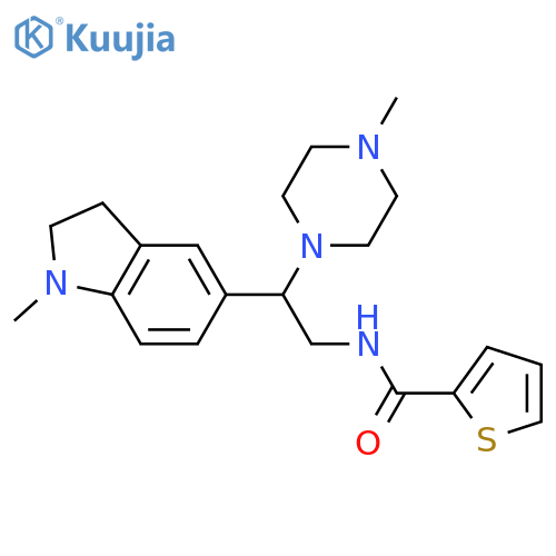 N-2-(1-methyl-2,3-dihydro-1H-indol-5-yl)-2-(4-methylpiperazin-1-yl)ethylthiophene-2-carboxamide structure