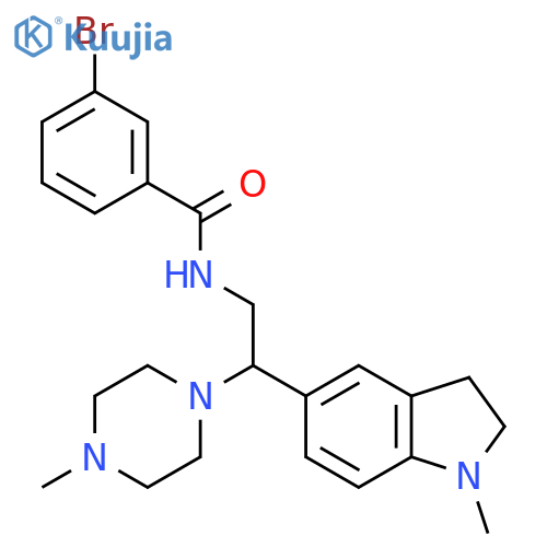 3-bromo-N-2-(1-methyl-2,3-dihydro-1H-indol-5-yl)-2-(4-methylpiperazin-1-yl)ethylbenzamide structure