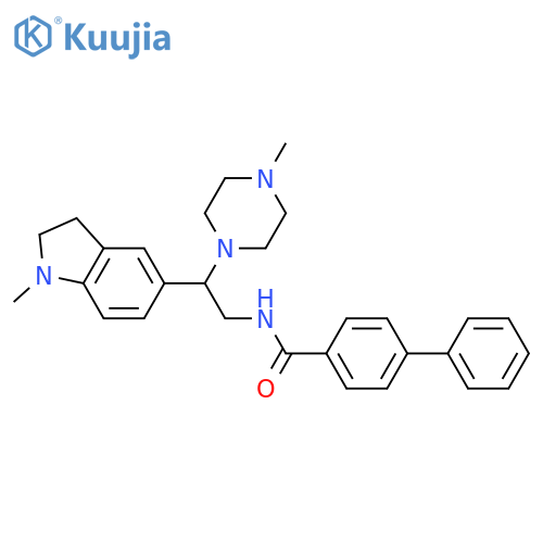 N-2-(1-methyl-2,3-dihydro-1H-indol-5-yl)-2-(4-methylpiperazin-1-yl)ethyl-1,1'-biphenyl-4-carboxamide structure