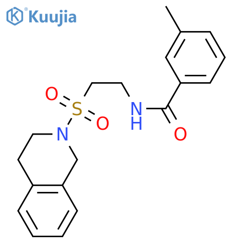 3-methyl-N-2-(1,2,3,4-tetrahydroisoquinoline-2-sulfonyl)ethylbenzamide structure