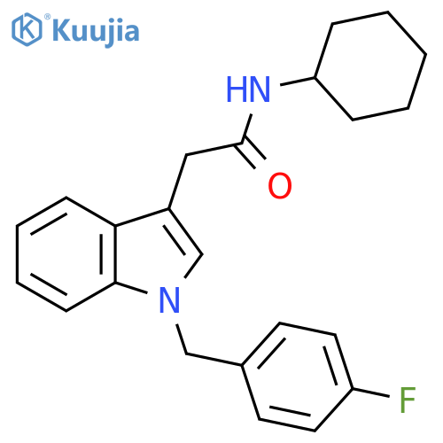 N-cyclohexyl-2-(1-(4-fluorobenzyl)-1H-indol-3-yl)acetamide structure
