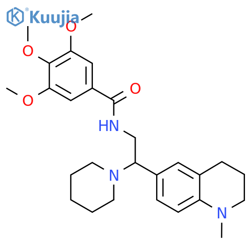 3,4,5-trimethoxy-N-2-(1-methyl-1,2,3,4-tetrahydroquinolin-6-yl)-2-(piperidin-1-yl)ethylbenzamide structure