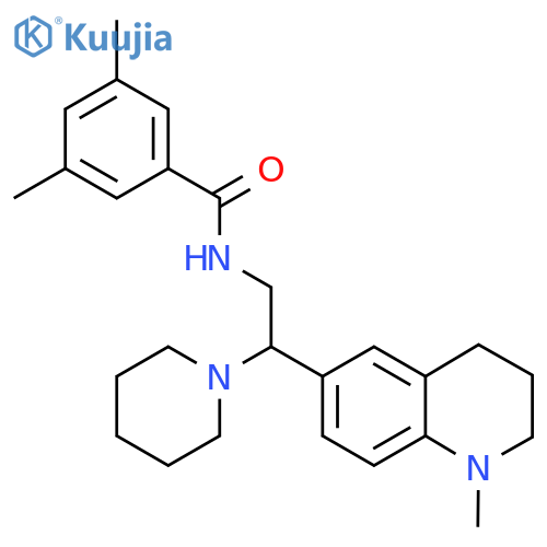3,5-dimethyl-N-2-(1-methyl-1,2,3,4-tetrahydroquinolin-6-yl)-2-(piperidin-1-yl)ethylbenzamide structure