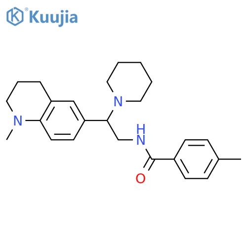 4-methyl-N-2-(1-methyl-1,2,3,4-tetrahydroquinolin-6-yl)-2-(piperidin-1-yl)ethylbenzamide structure