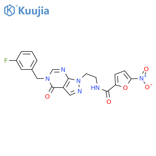 N-(2-{5-(3-fluorophenyl)methyl-4-oxo-1H,4H,5H-pyrazolo3,4-dpyrimidin-1-yl}ethyl)-5-nitrofuran-2-carboxamide structure
