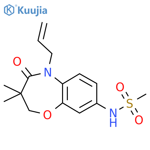 N-3,3-dimethyl-4-oxo-5-(prop-2-en-1-yl)-2,3,4,5-tetrahydro-1,5-benzoxazepin-8-ylmethanesulfonamide structure