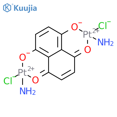 platinum(2+) chloride 5,8-dioxo-5,8-dihydronaphthalene-1,4-diolate ammoniate (2:2:1:2) structure